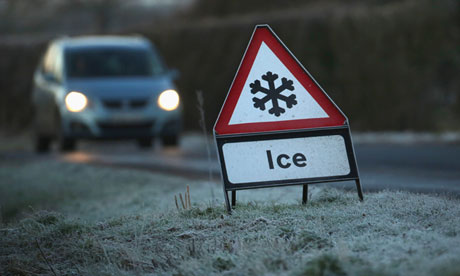 An icy road  in Knutsford, Cheshire